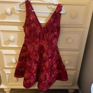 Red Sequins Short Homecoming Windsor Dress